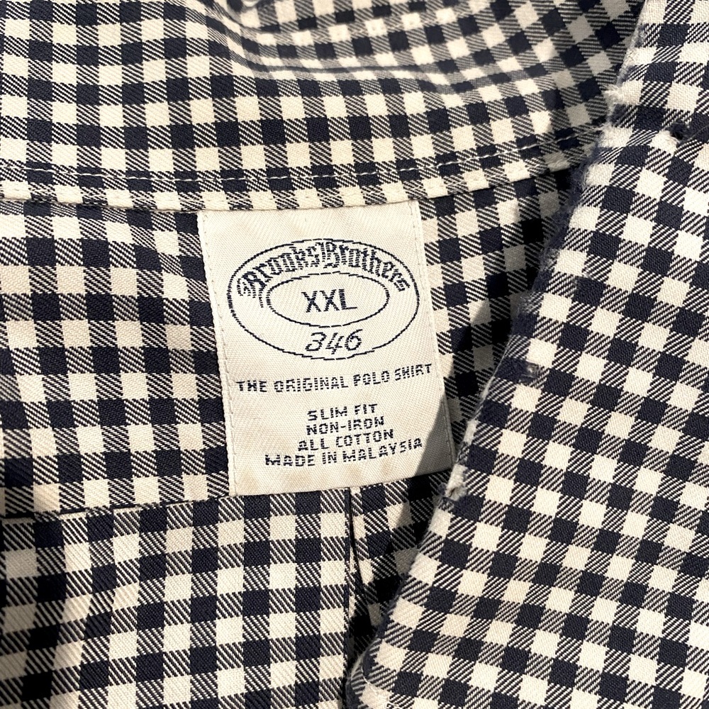 Brooks Brothers XXL black and White Checkered dress shirt